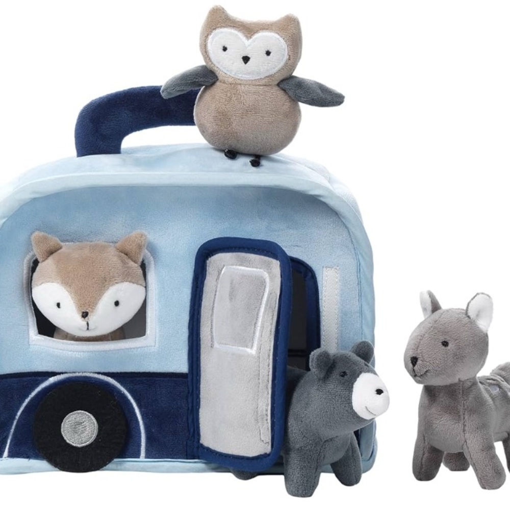 Lambs & Ivy Blue Camper Plush with Stuffed Animal Toys
